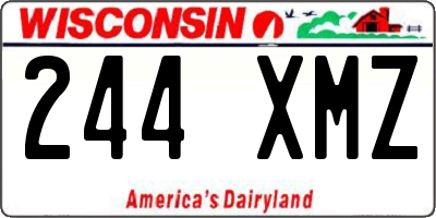 WI license plate 244XMZ