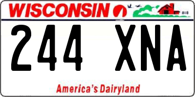 WI license plate 244XNA