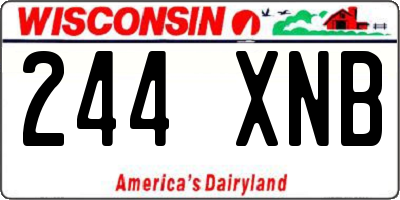 WI license plate 244XNB