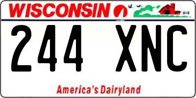 WI license plate 244XNC