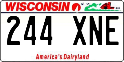 WI license plate 244XNE