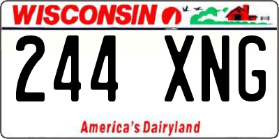 WI license plate 244XNG