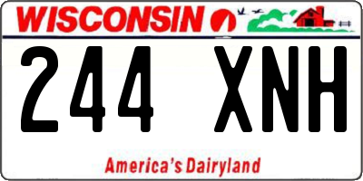 WI license plate 244XNH
