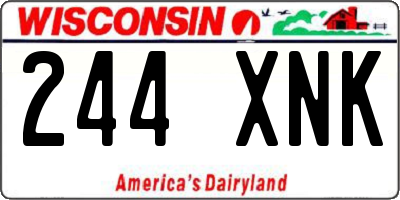 WI license plate 244XNK