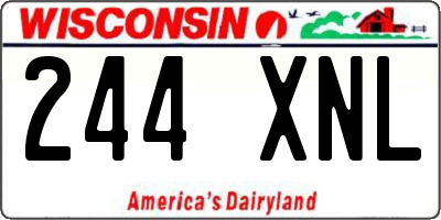 WI license plate 244XNL
