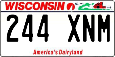 WI license plate 244XNM