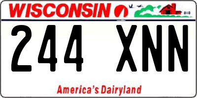 WI license plate 244XNN