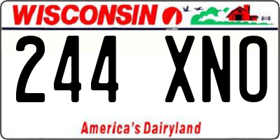WI license plate 244XNO
