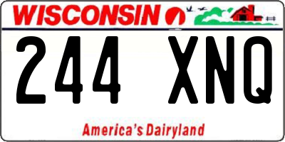WI license plate 244XNQ