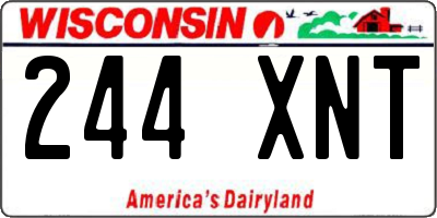WI license plate 244XNT