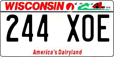 WI license plate 244XOE