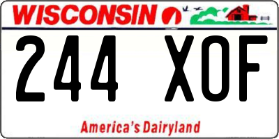 WI license plate 244XOF