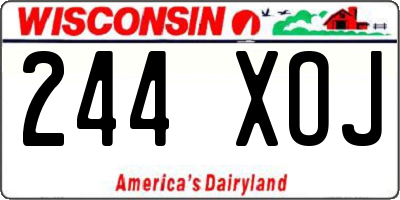 WI license plate 244XOJ