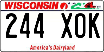 WI license plate 244XOK