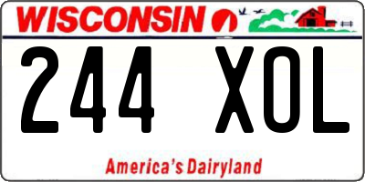 WI license plate 244XOL