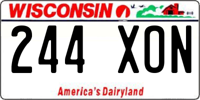 WI license plate 244XON
