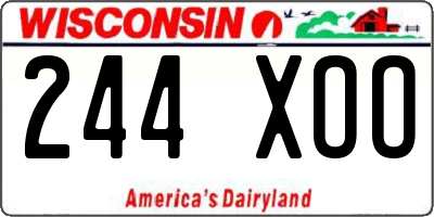 WI license plate 244XOO
