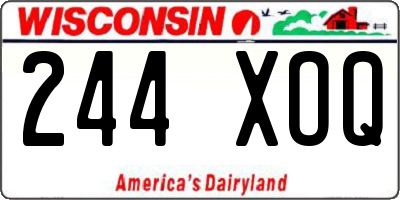 WI license plate 244XOQ