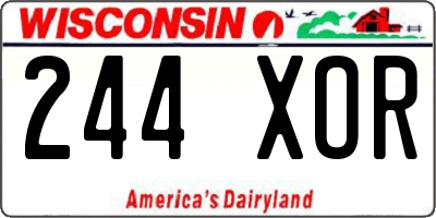 WI license plate 244XOR