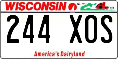 WI license plate 244XOS