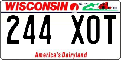 WI license plate 244XOT