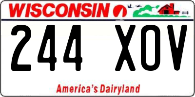 WI license plate 244XOV