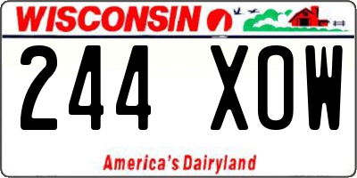 WI license plate 244XOW
