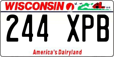 WI license plate 244XPB