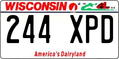 WI license plate 244XPD