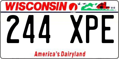 WI license plate 244XPE