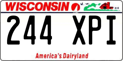 WI license plate 244XPI