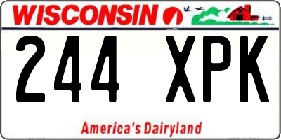WI license plate 244XPK