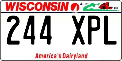 WI license plate 244XPL
