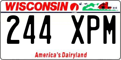 WI license plate 244XPM