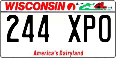 WI license plate 244XPO