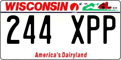 WI license plate 244XPP