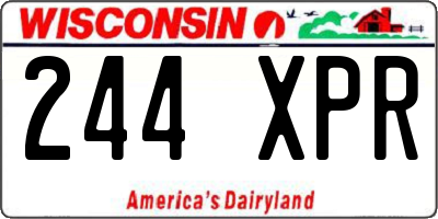 WI license plate 244XPR