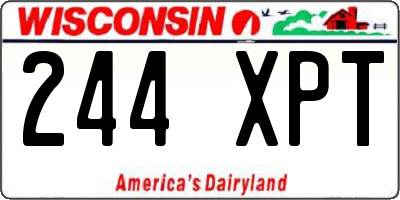 WI license plate 244XPT