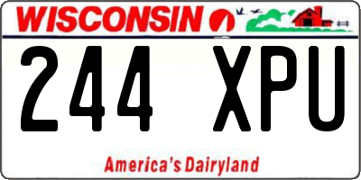 WI license plate 244XPU