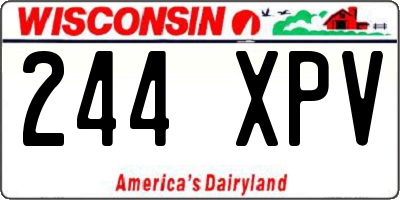WI license plate 244XPV