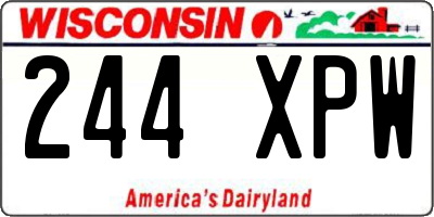 WI license plate 244XPW