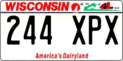 WI license plate 244XPX