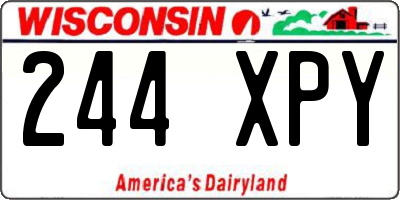 WI license plate 244XPY