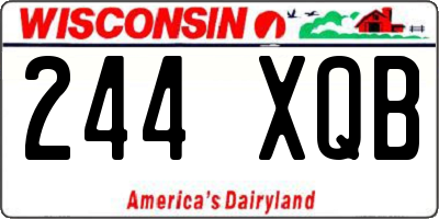WI license plate 244XQB