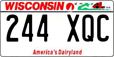 WI license plate 244XQC