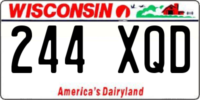 WI license plate 244XQD