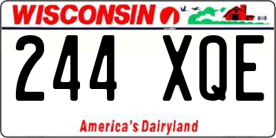 WI license plate 244XQE