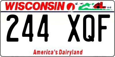 WI license plate 244XQF