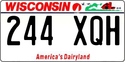 WI license plate 244XQH