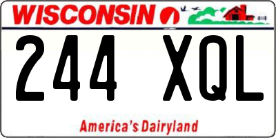 WI license plate 244XQL